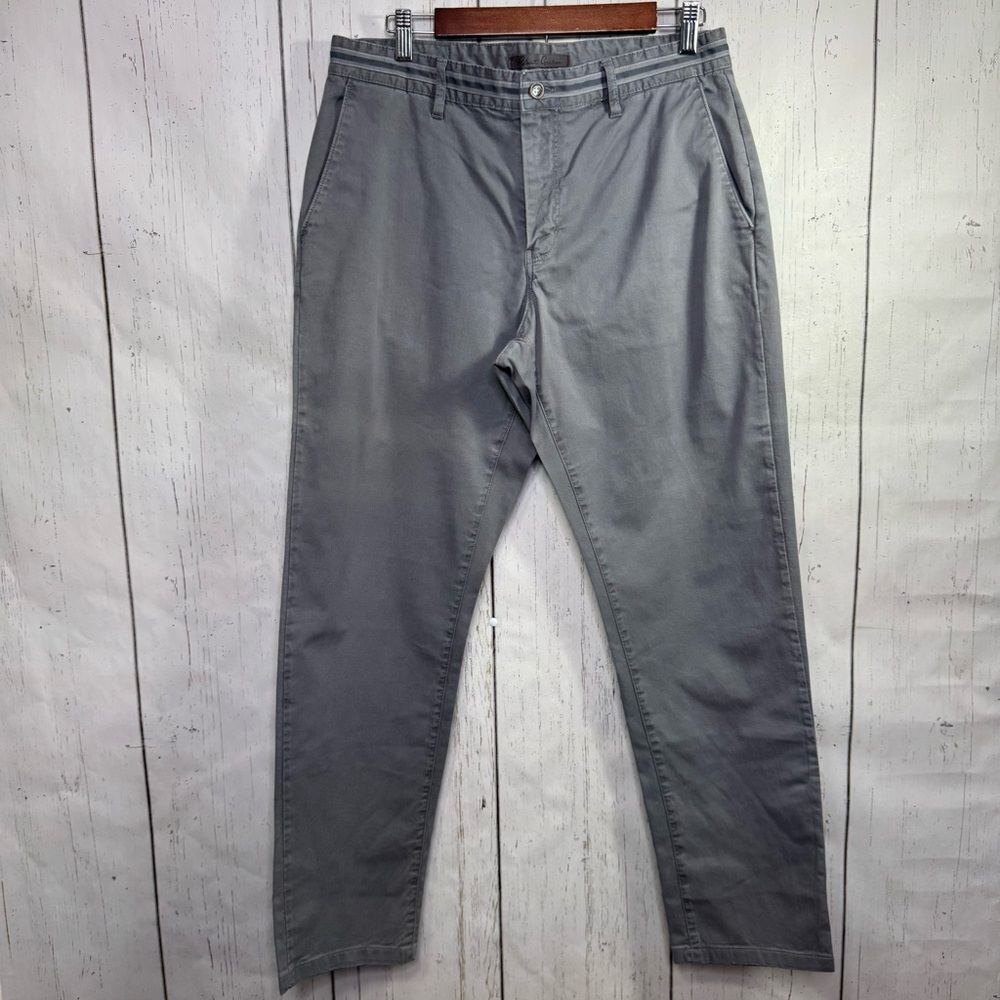 Robert Graham Gray Stretch Chino Pants Size 32 Tailored Fit Soft Cotton Blend